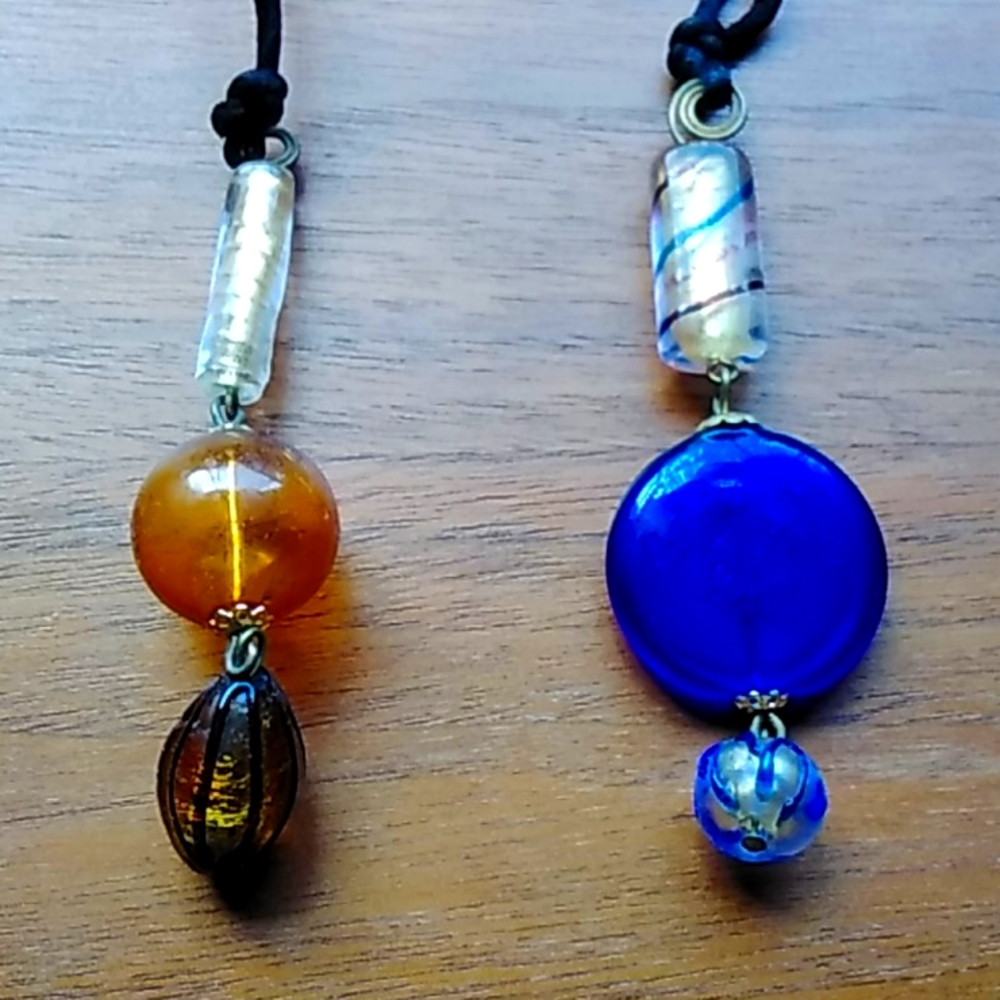 Bundle of handcrafted Venetian bead necklaces.